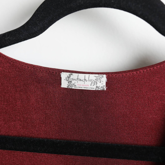 Intimately Free People Dark Red Long Sleeve Wrap Front Bodysuit - Picture 3 of 6